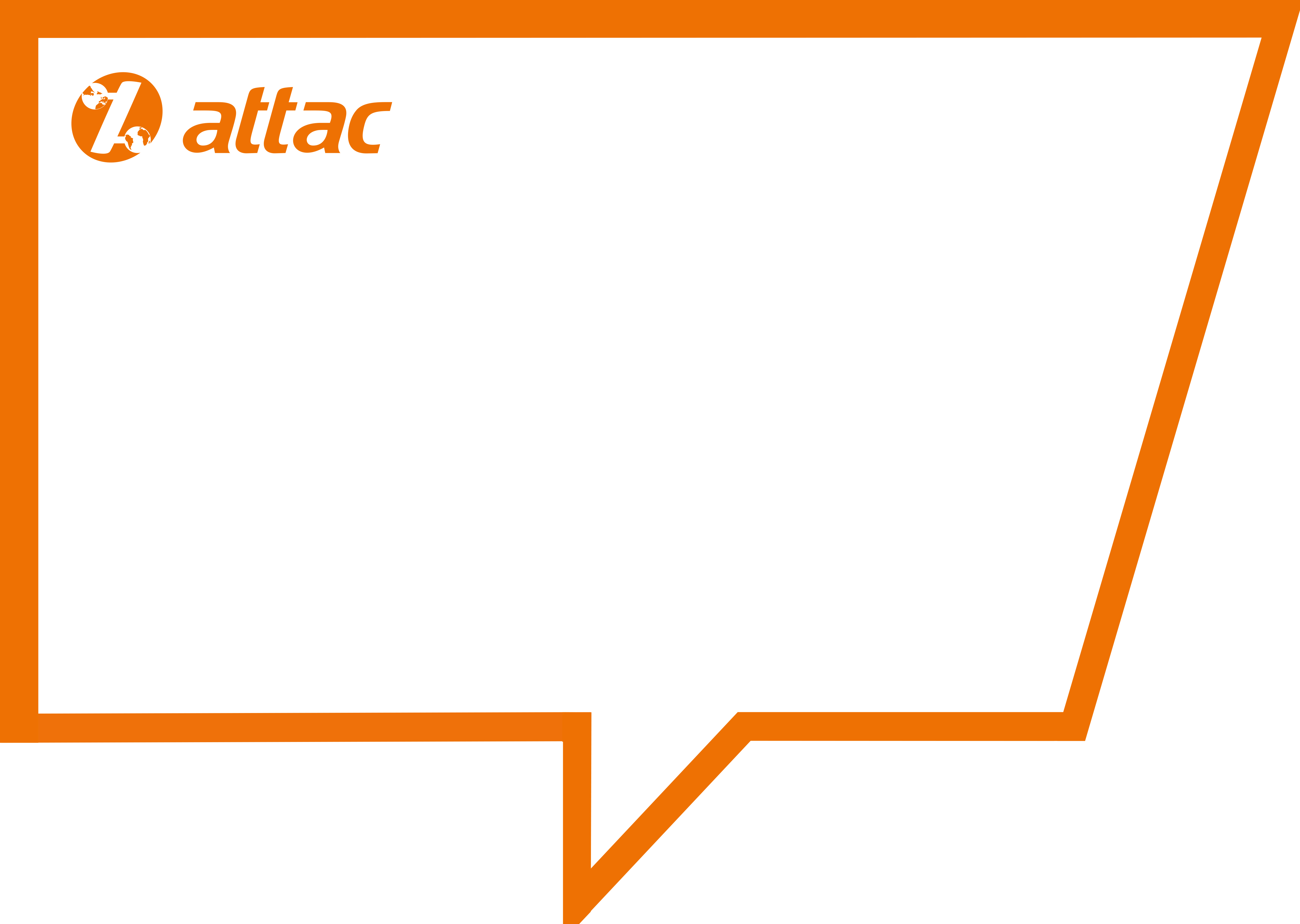 Attac-Sprechblase / Demoschild, DINA3