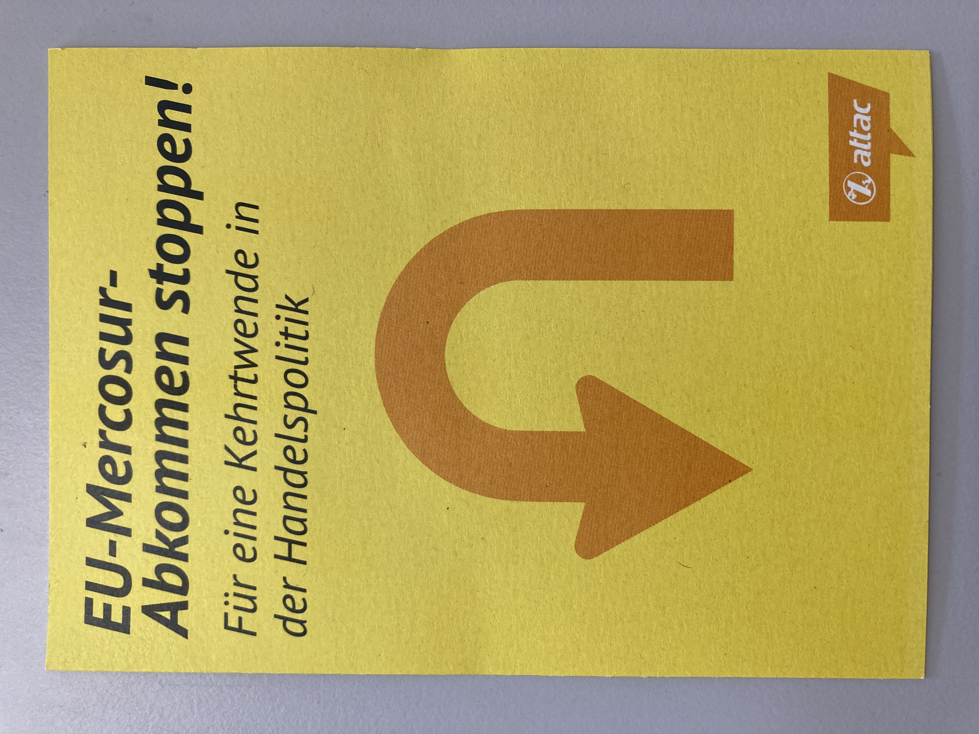 Infoflyer: "EU-Mercosur-Abkommen stoppen!"