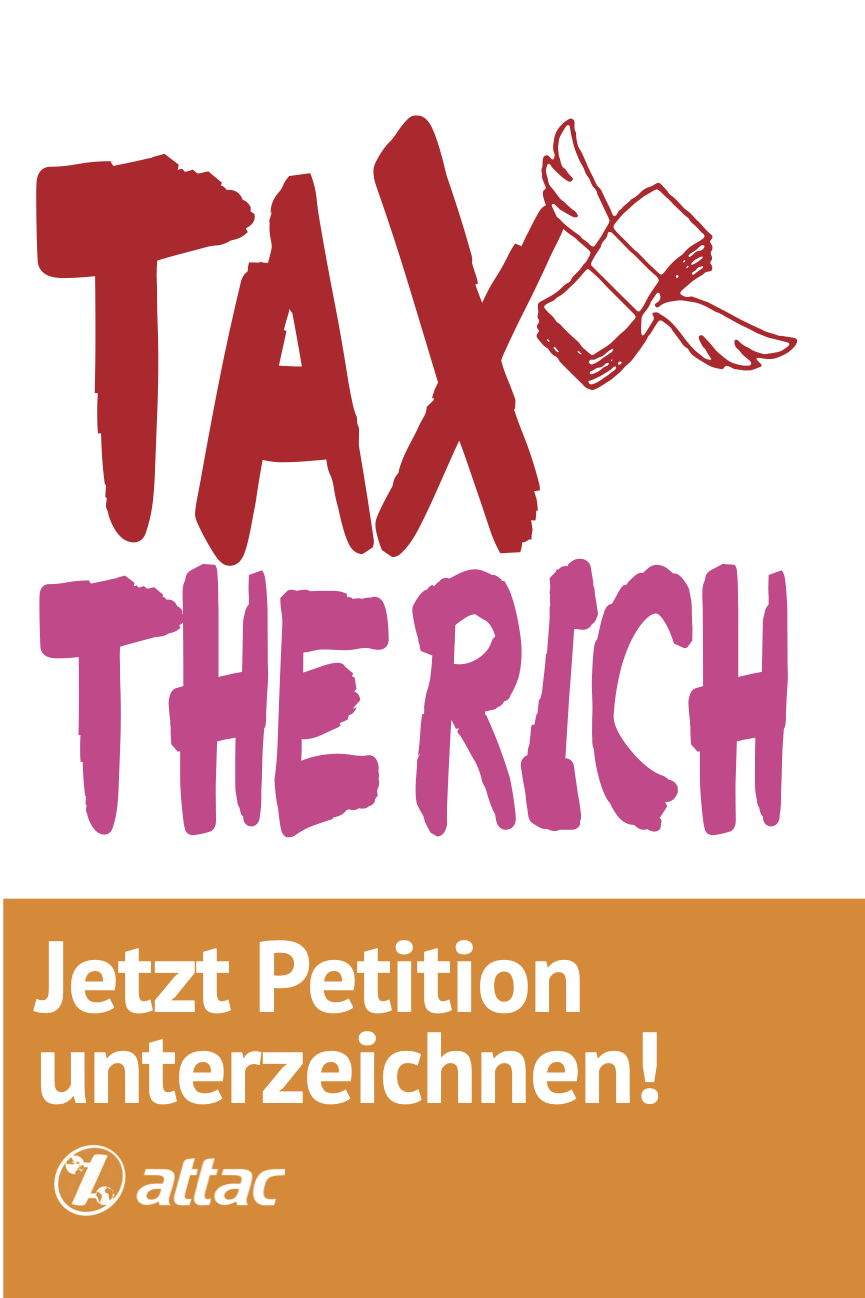 Flyer "Tax the Rich" - Din A7, Bundestagspetition