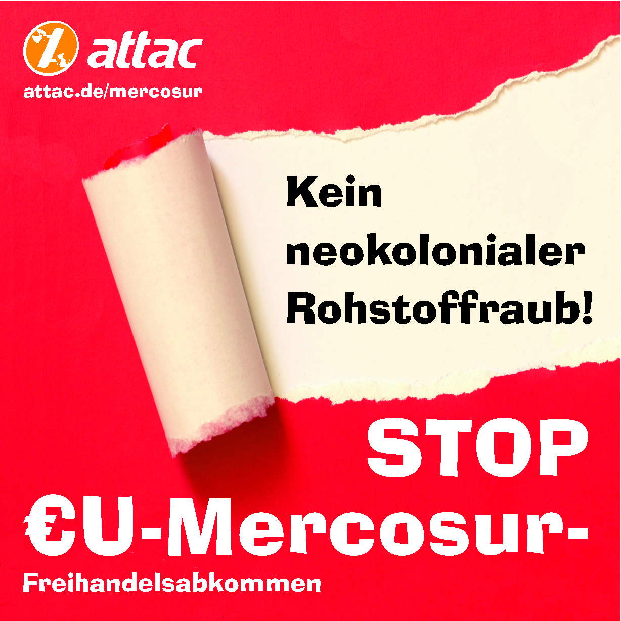 2023_09-Mercosur-Fahne Fahne, 115 x 95 – "Stop EU-Mercosur"