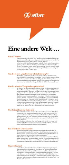 Faltblatt/Flyer: Attac-Selbstdarstellung