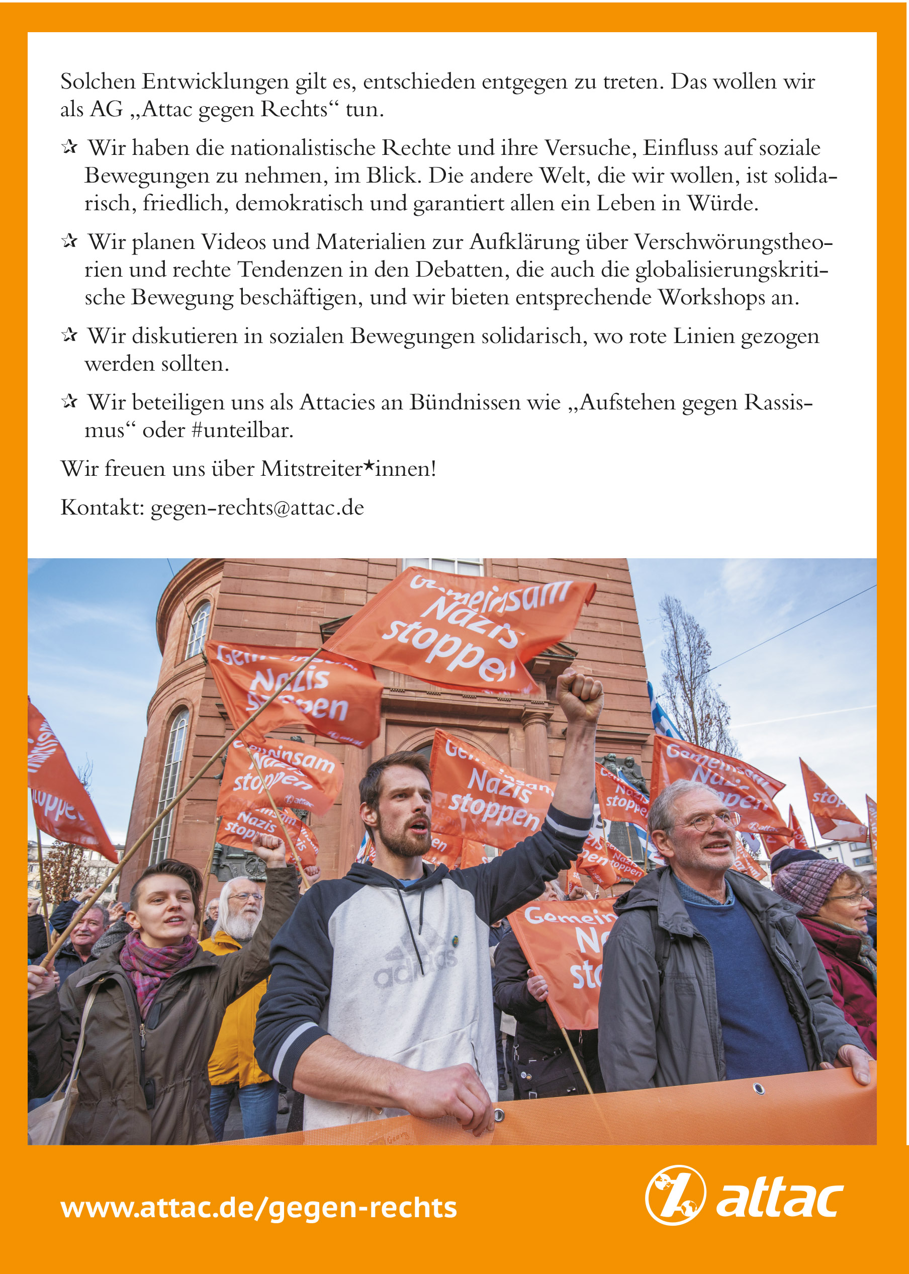 Flyer "AG Attac-gegen-rechts"