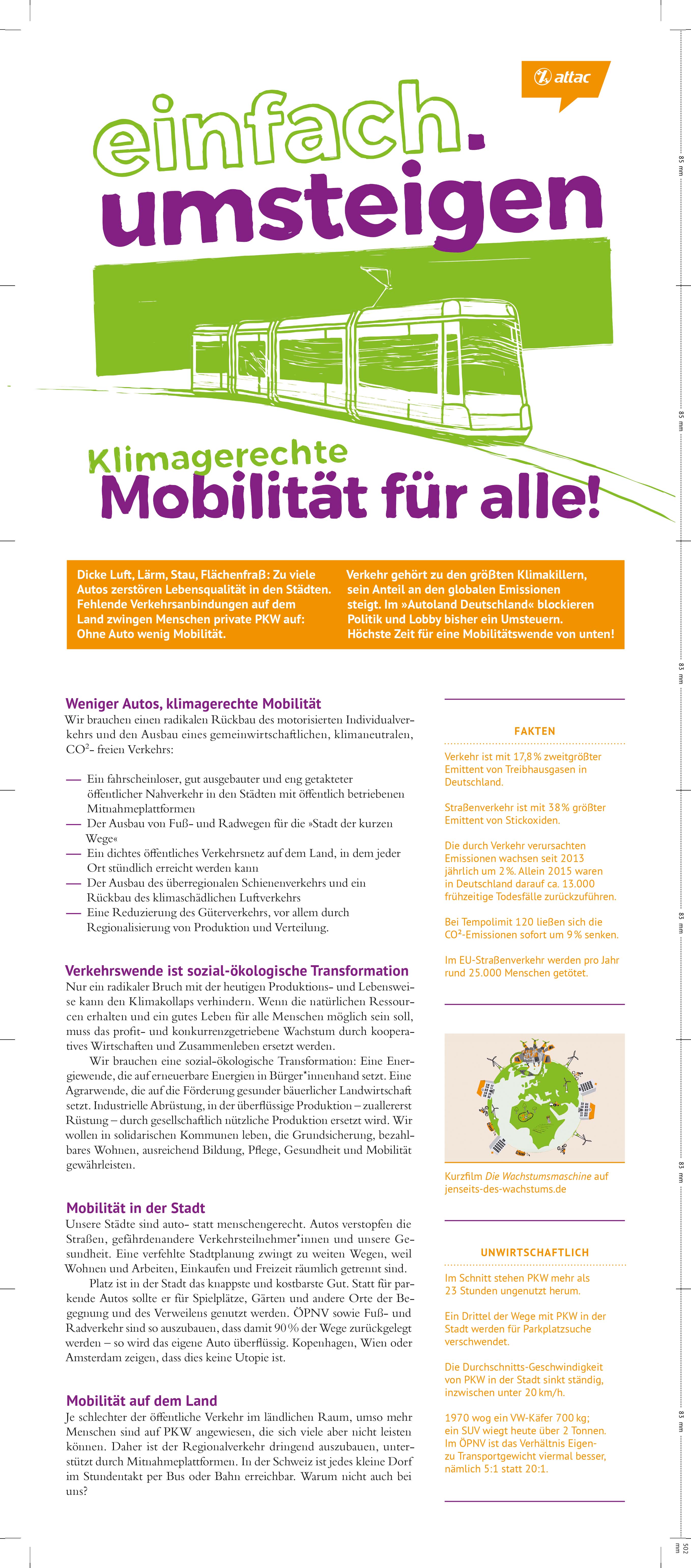 Flyer: einfach.umsteigen – Verkehrswende