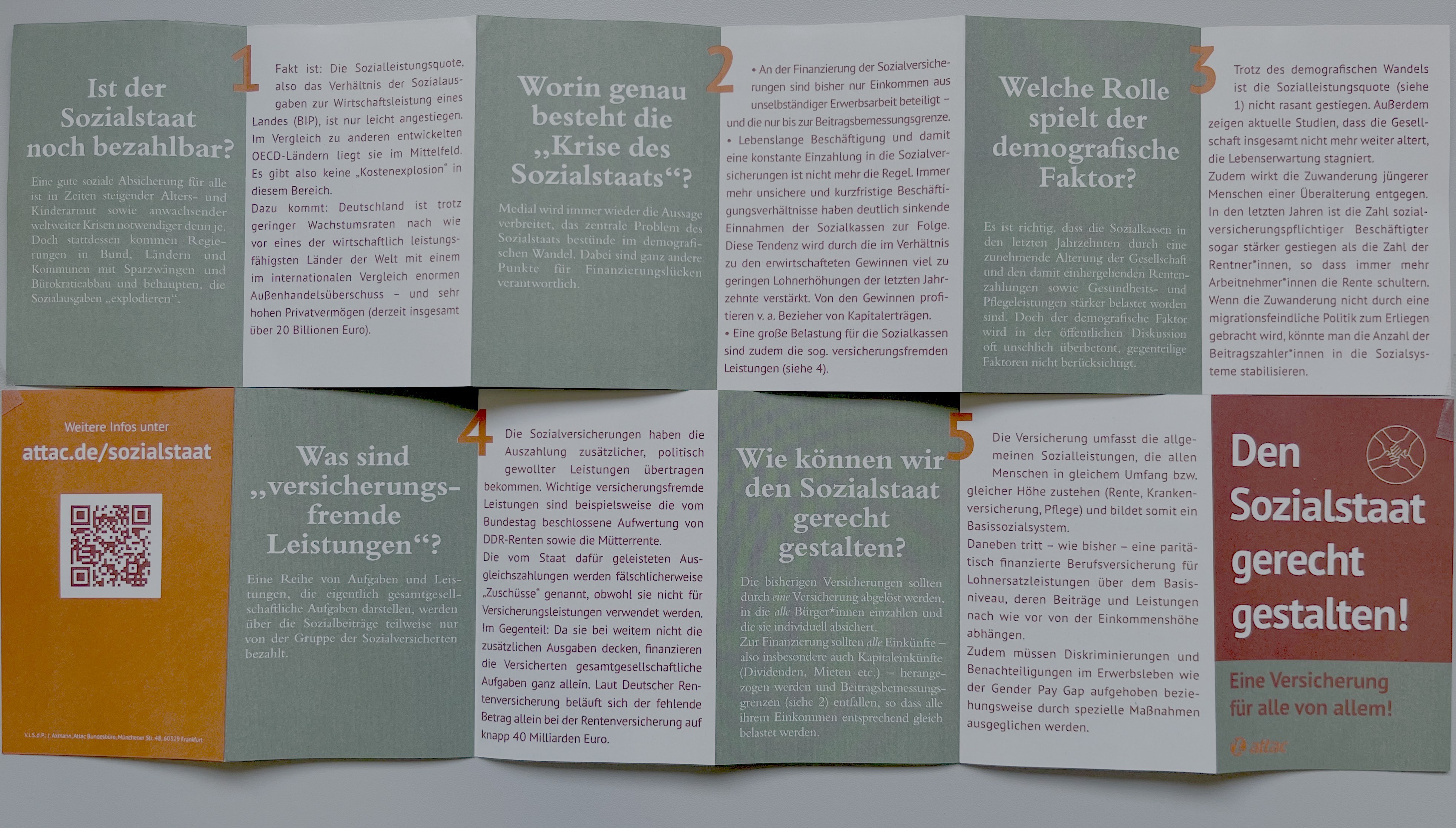 Faltblatt "Sozialstaat gerecht gestalten"