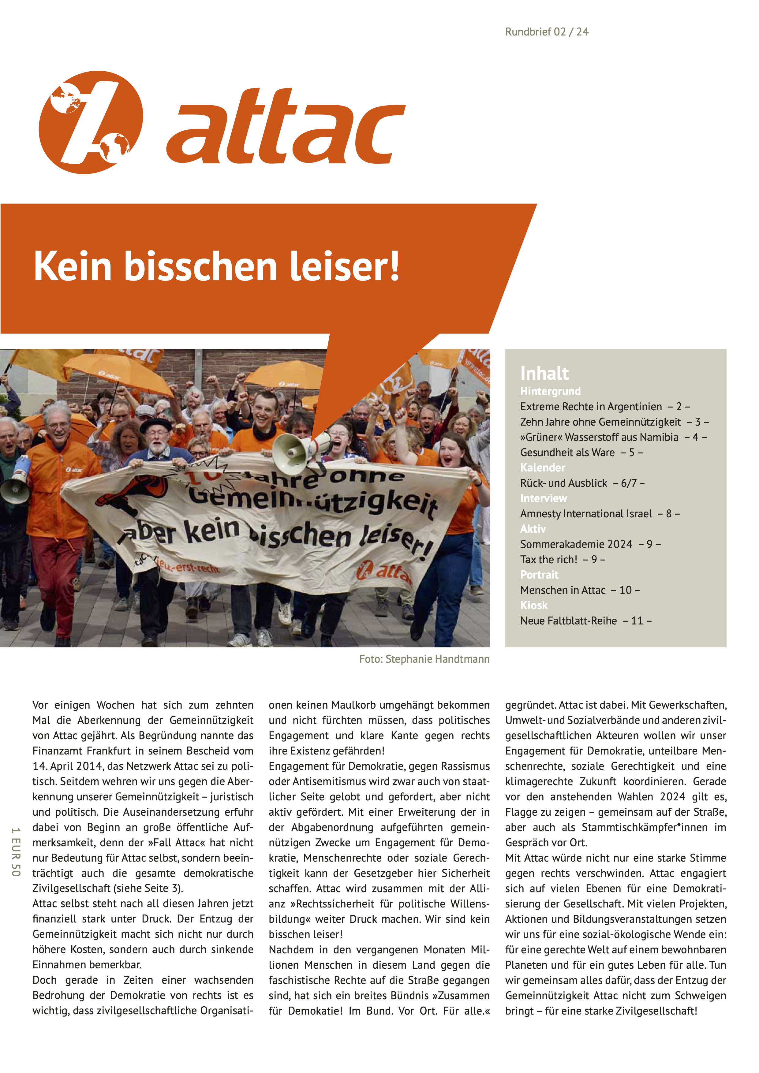 Rundbrief 02/24: Kein bisschen leise