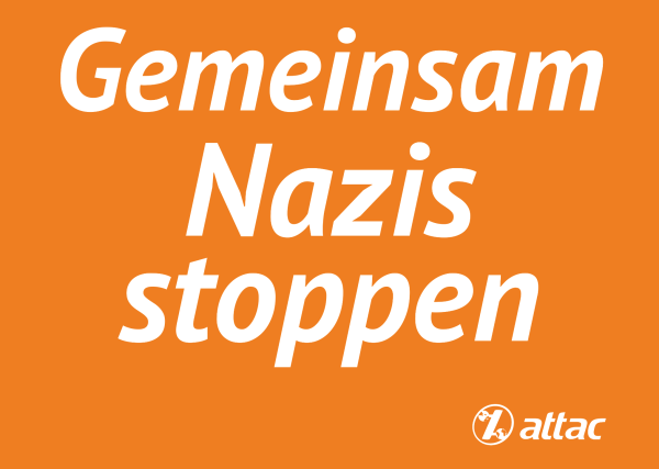 DinA3-Demoschild "Nazis gemeinsam stoppen"