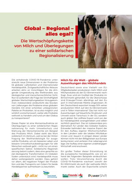 Infopapier: Globale Wertschöpfungskette Milch | Regionalisierung