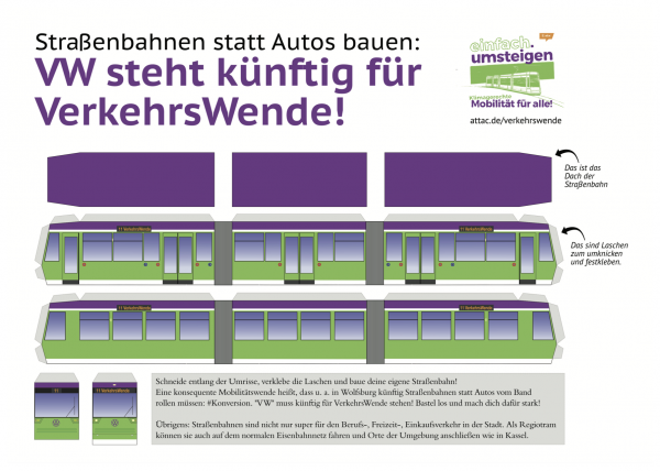 Bastelbogen "Straßenbahn" (VW = VerkehrsWende)