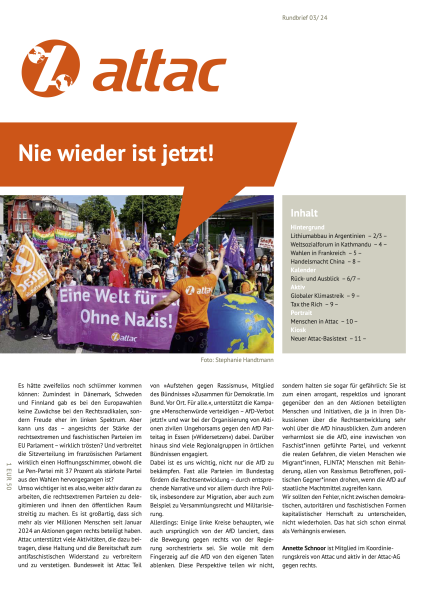 Rundbrief 03/24: Nie wieder ist jetzt!