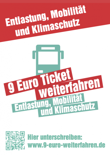 Aufkleber "9--Euro-Ticket weiterfahren", DinA7